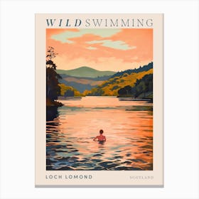 Wild Swimming At Loch Lomond Scotland 3 Poster Canvas Print
