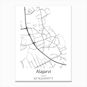 Alajarvi,Finland Minimalist Map Canvas Print