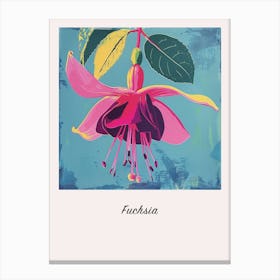 Fuchsia 1 Square Flower Illustration Poster Canvas Print
