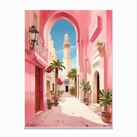 Tunisian travel bag in antique pink 3 Canvas Print