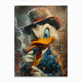 Duck Smoking A Cigar Canvas Print