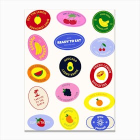 Fruit Sticker Poster 1 Canvas Print