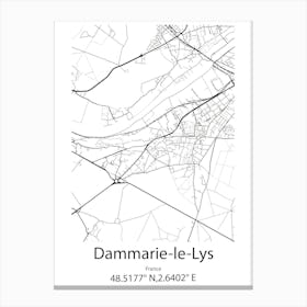 Dammarie Le Lys,France Minimalist Map Canvas Print