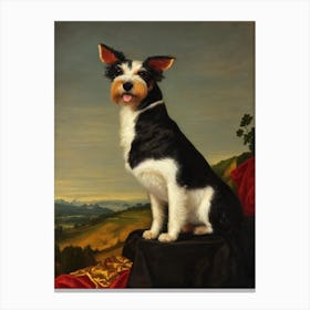 Wire Fox Terrier Renaissance Portrait Oil Painting Canvas Print
