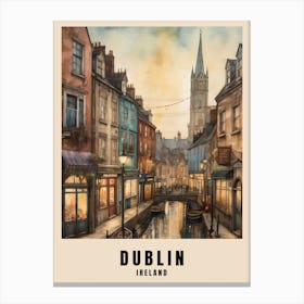 Dublin City Ireland Travel Poster (20) Canvas Print