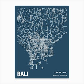 Bali Blueprint City Map 1 Canvas Print