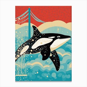 Polka Dot Orca Whale Canvas Print