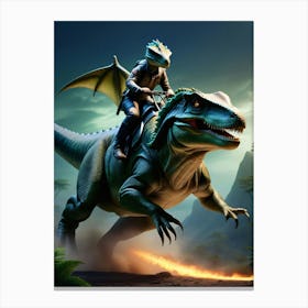 Dinosaur Rider Canvas Print