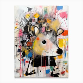 Basquiat Meets Nature: The Hedgehog's Tale Canvas Print