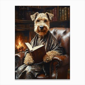 Classy Airedale At The Bar 13 Canvas Print