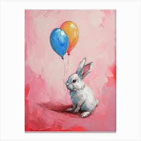 Cute Rabbit 9 With Balloon Canvas Print