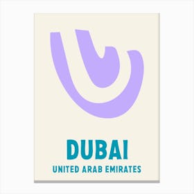 Dubai, United Arab Emirates, Graphic Style Poster 4 Canvas Print