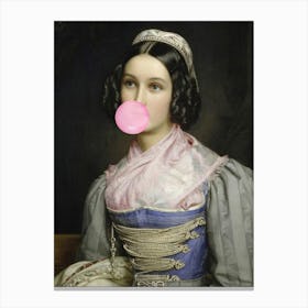Bubble Gum Portrait, Alter Art Canvas Print