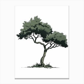 Cedar Tree Pixel Illustration 4 Canvas Print