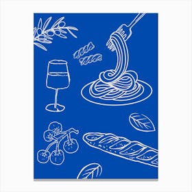 Blue Tablescape Canvas Print