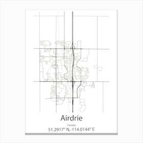 Airdrie,Canada Minimalist Map Canvas Print