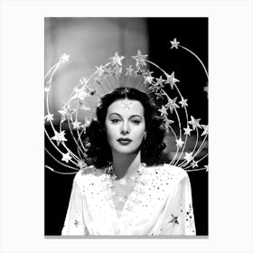 Hedy Lamarr Black And White Vintage Fashion Ziegfeld Girl Old Hollywood Canvas Print