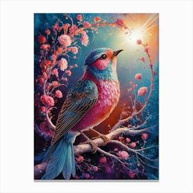 Bird In Bloom Canvas Print