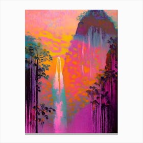 Sunset over Erawan Waterfall Canvas Print