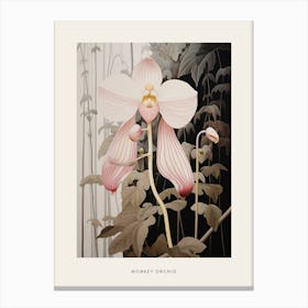 Flower Illustration Monkey Orchid 3 Poster Canvas Print