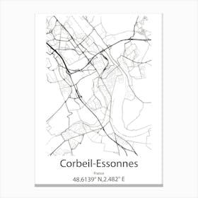 Corbeil Essonnes,France Minimalist Map Canvas Print