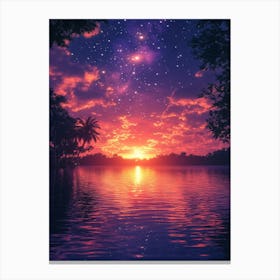 Sunset Over Water 14 Canvas Print