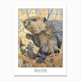 Beaver Precisionist Illustration 1 Poster Canvas Print