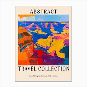 Abstract Travel Collection Poster Grand Canyon National Park Arizona 4 Canvas Print