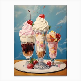 Vintage Ice Cream Sundae Photography Style 1 Canvas Print