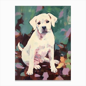 A Bull Terrier, Dog Painting, Impressionist 2 Canvas Print
