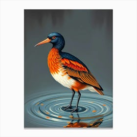 Bird In Water Canvas Print