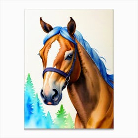 Horse Portrait watercolor Canvas Print