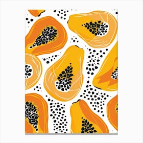 Seamless Pattern With Papaya 4 Canvas Print