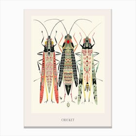 Colourful Insect Illustration Cricket 9 Poster Canvas Print