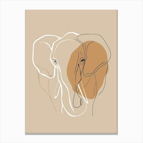 Elephant Portrait - Boho, Line Art Canvas Print