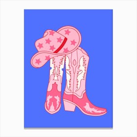 Lets go girls Cowboy Boots Canvas Print
