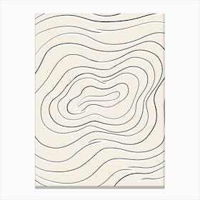Wavy Line Drawing beige and black Canvas Print