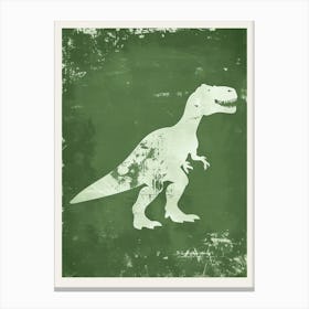 Olive Green T Rex Silhouette 3 Canvas Print