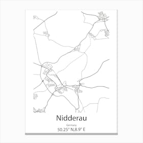 Nidderau,Germany Minimalist Map Canvas Print