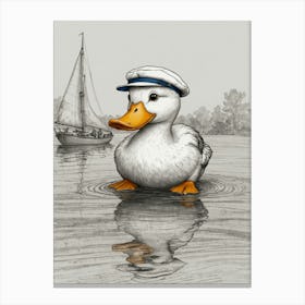 Duck In A Hat 4 Canvas Print