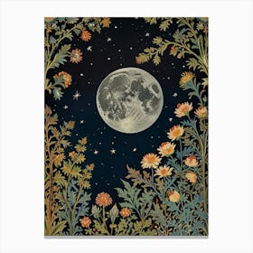 Moonlight In The Garden Style William Morris 8 Canvas Print