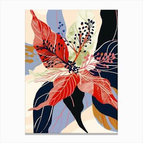 Colourful Flower Illustration Poinsettia 2 Canvas Print