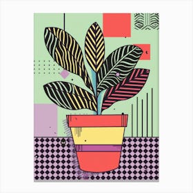 Abstract Plant In A Pot Canvas Print