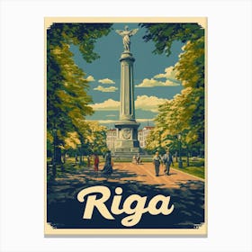 Aihrgdesign A Retro Travel Poster For Riga 3 Leinwandbilder