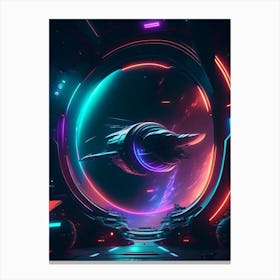 Inertia Neon Nights Space Canvas Print