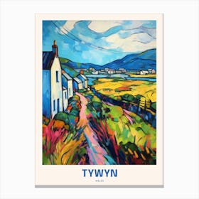 Tywyn Wales 5 Uk Travel Poster Canvas Print