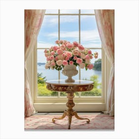 Rose Whispers: Vase Wall Décor Canvas Print