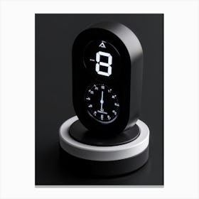 An Isolated Digital Render Of A Sleek Round Business Alarm Clock Its Iconic Pictogram Encased With (2) 2 Canvas Print