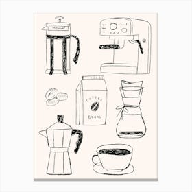 Coffee Elements Art Print Canvas Print