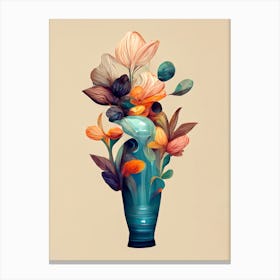 Bouquet Of Flowers Vase Canvas Print